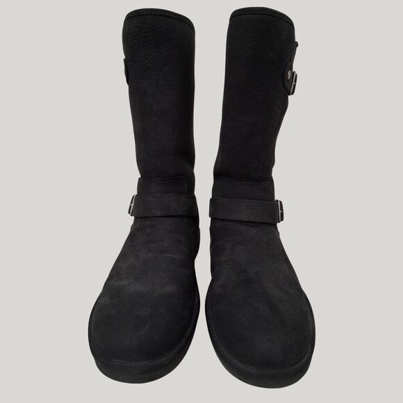 UGG Women’s Sutter Black Suede Tall Buckle Boots – Size 9 (Style #100537) - Picture 4 of 7